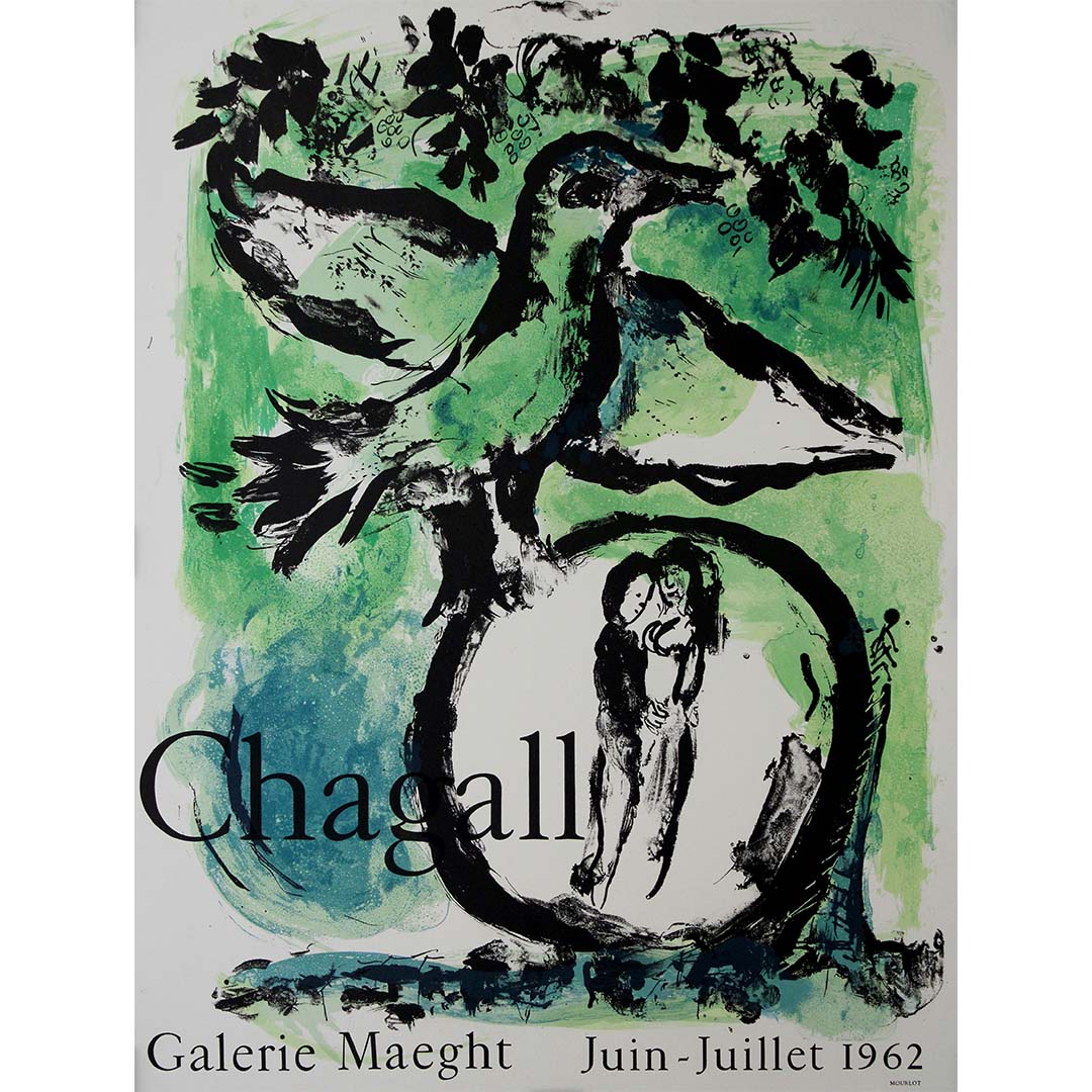 L'oiseau vert 1962, Marc Chagall, Original Poster, Affiche