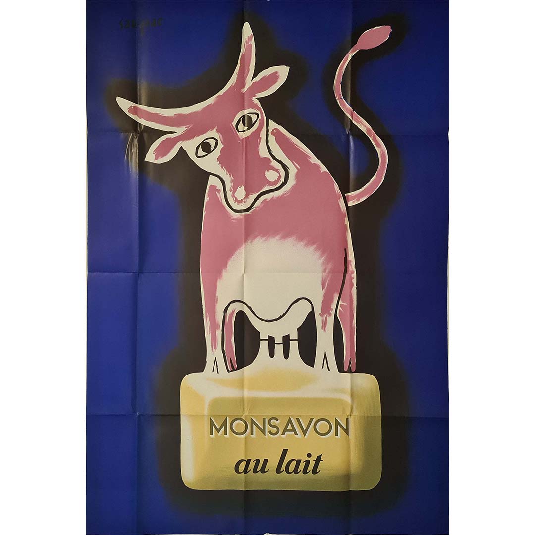 Monsavon au lait 1949 Savignac Original vintage Poster Affiche