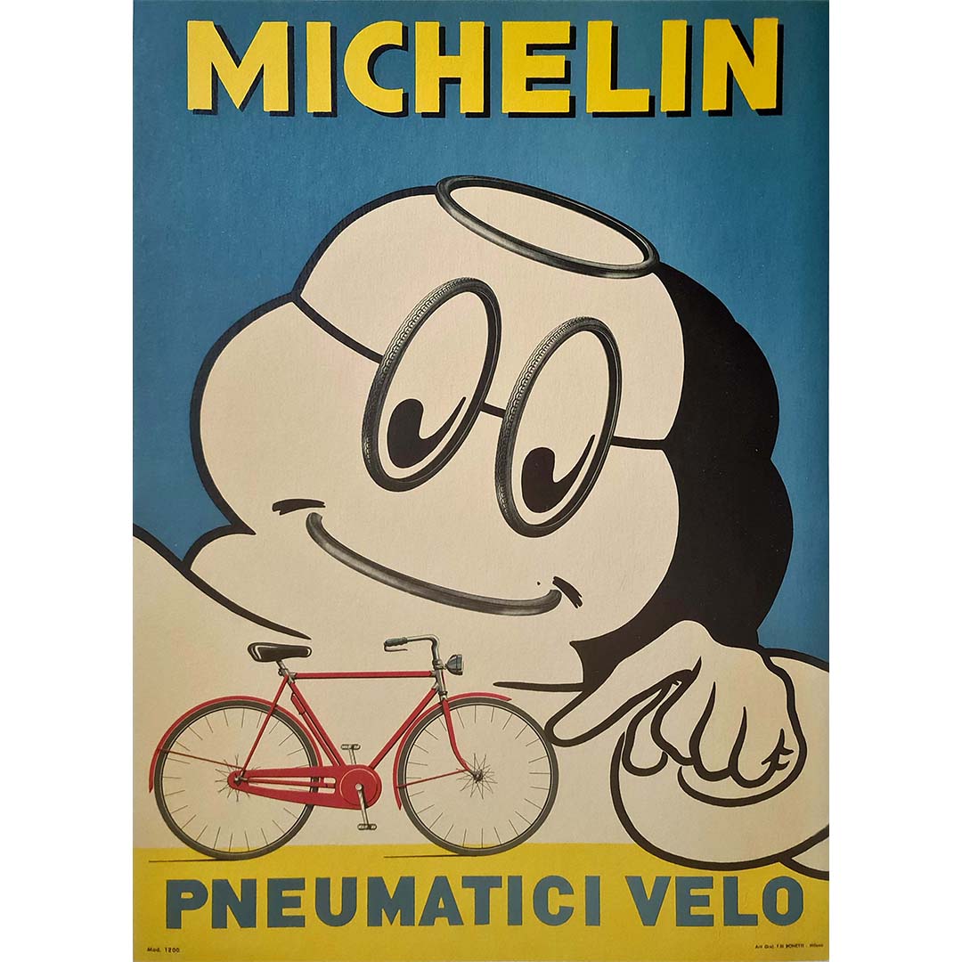 Affiche Michelin Originale – Pub Vélo, Poster Jamais Utilisé, Parfait état, Thème Transport