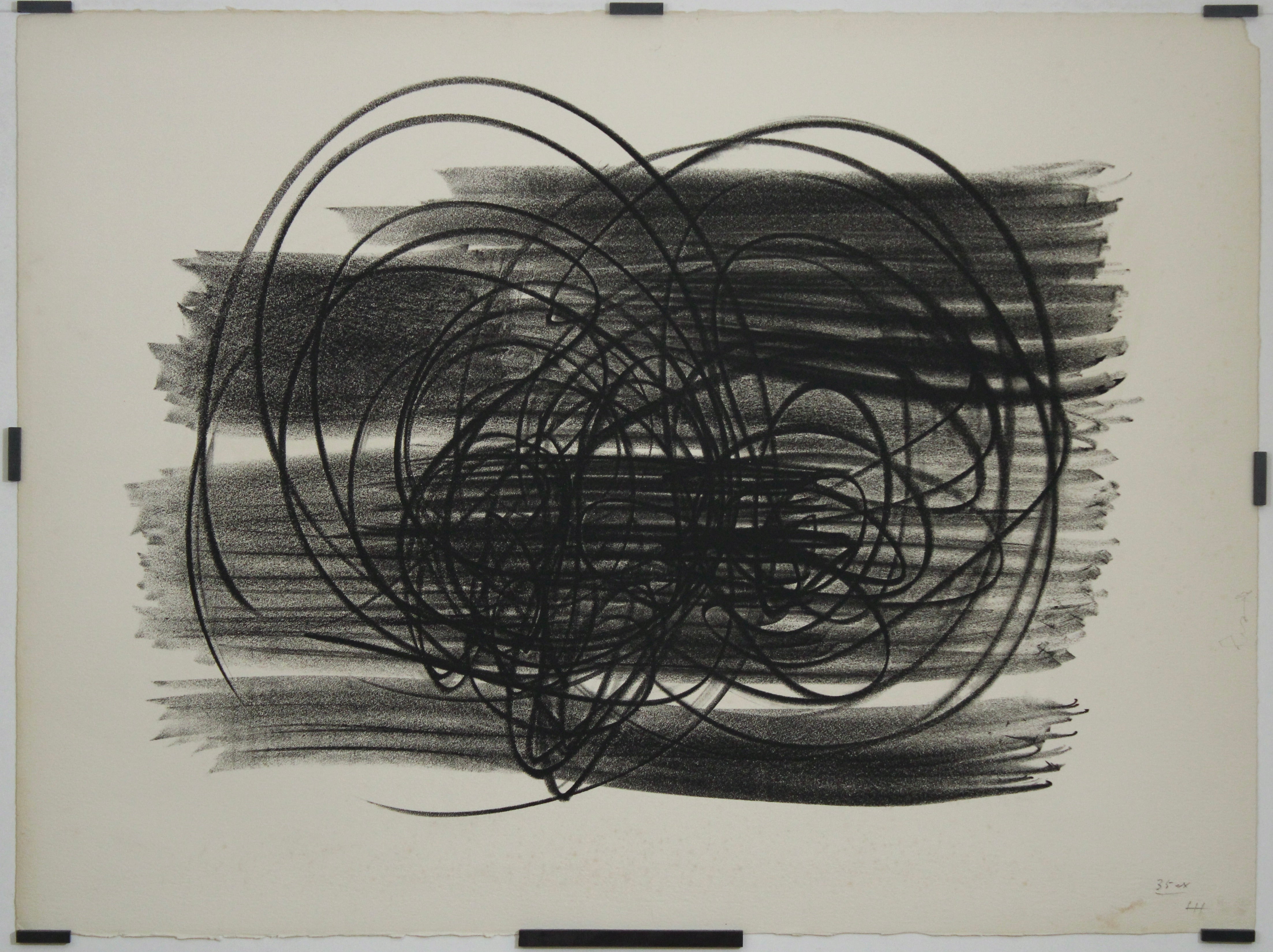 Composition noir 1958, Hartung Hans, Original Lithograph