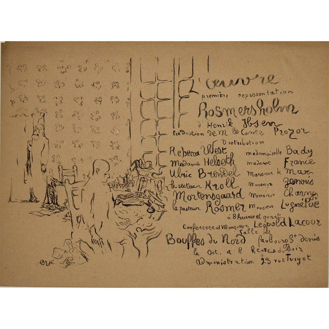 Rosmersholm d'Henrik Ibsen - Programme du théâtre de l'oeuvre 1893