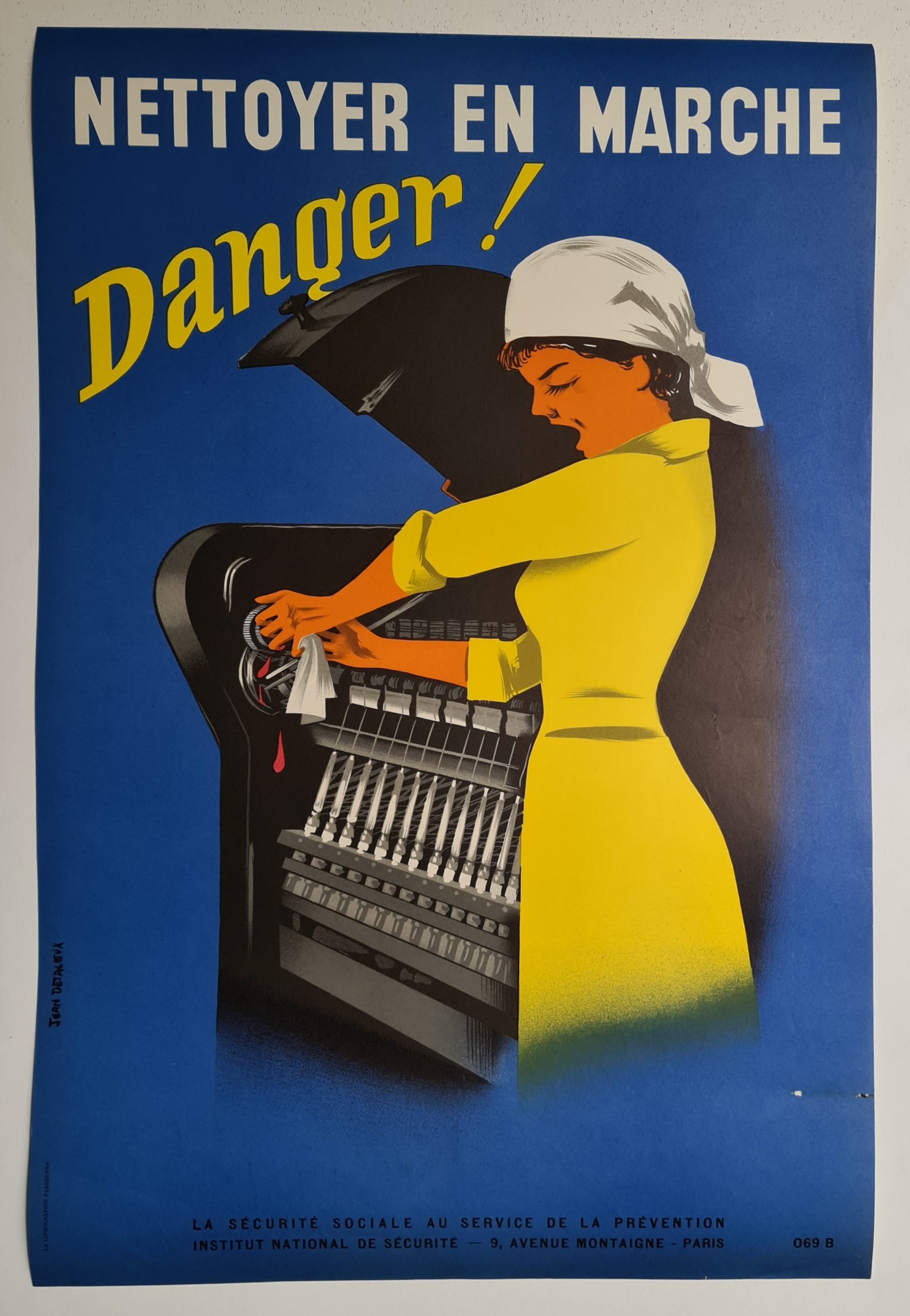 Nettoyer en marche Danger Circa 1950 Original poster Galerie 1881