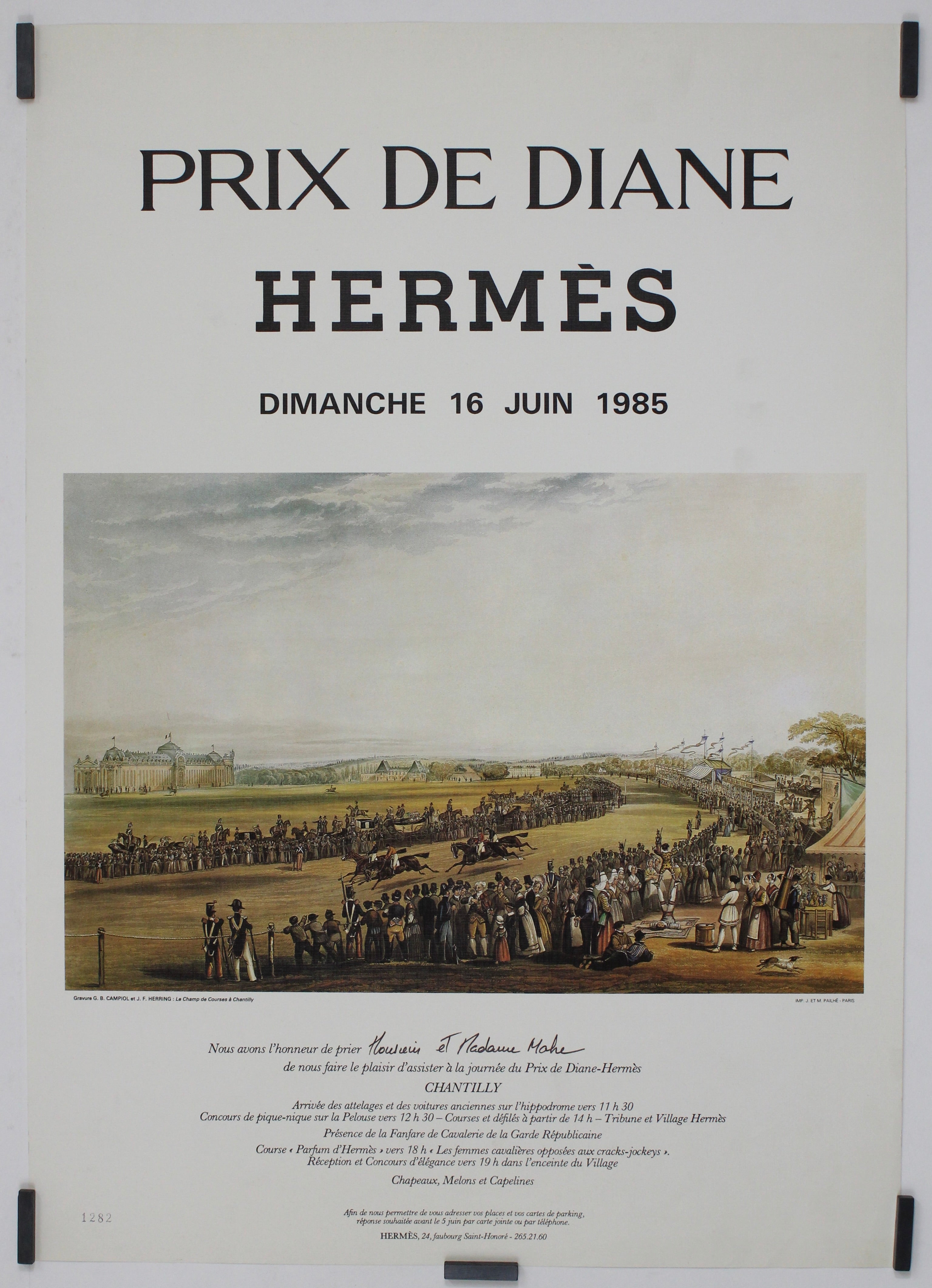 Prix ​​de Diane Hermès Le champ de courses à Chantilly 1985