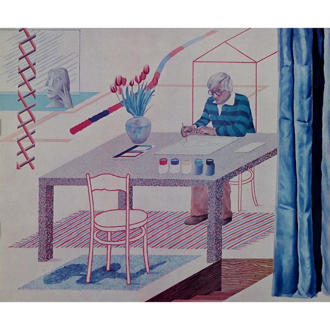 Self Portrait with blue guitar 1977, Hockney David, Original