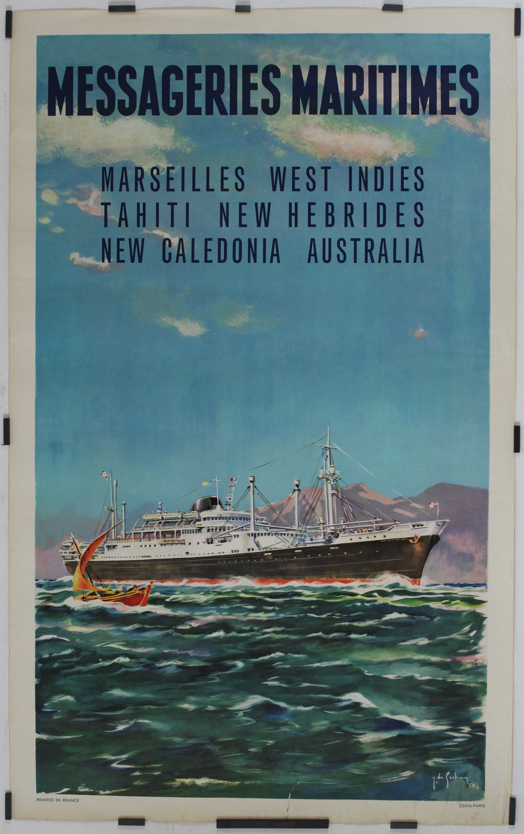 Affiche Vintage Messageries Maritimes – PostersAndCo – 40x60 Cm – Papier