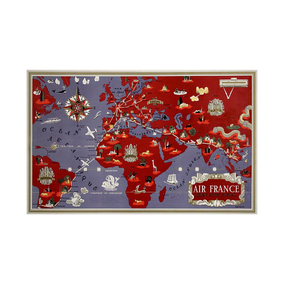 Air France Réseau aérien mondial Circa 1950 – Galerie 1881