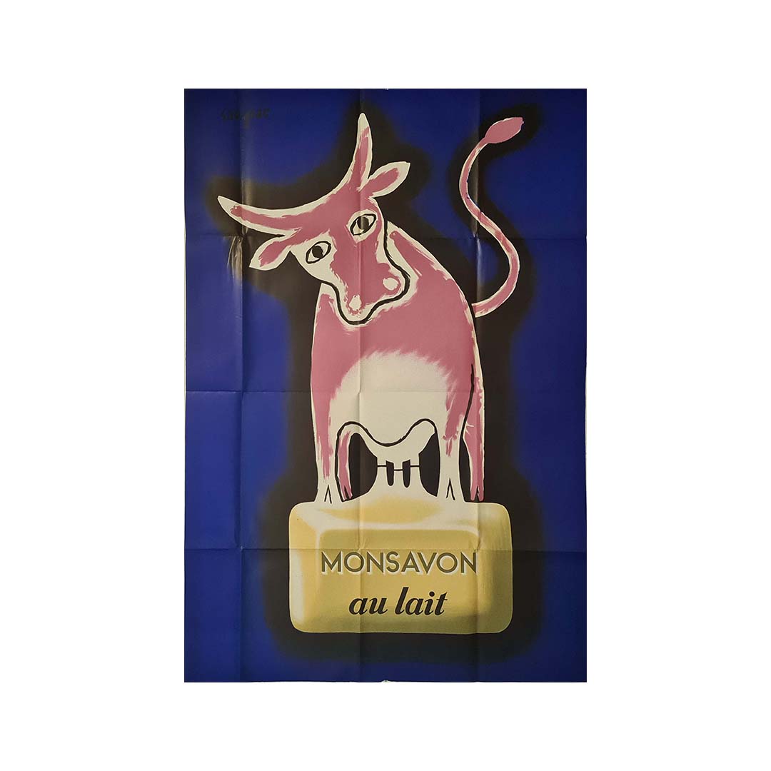 Monsavon au lait 1949 Savignac Original vintage Poster Affiche