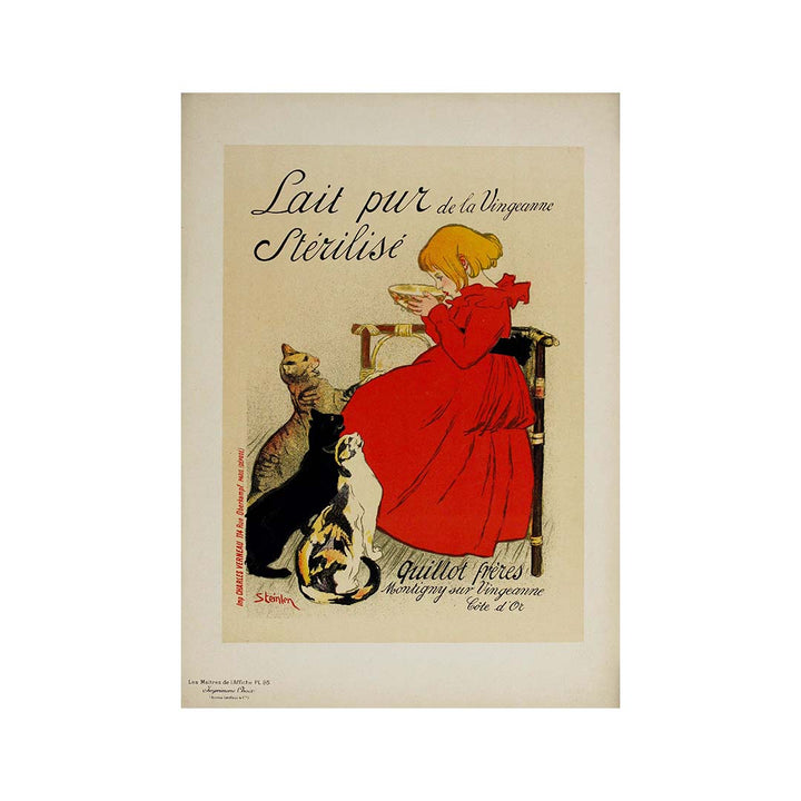 Lait pur de la Vingeanne stérilisé 1897 Steinlen Original Vintage