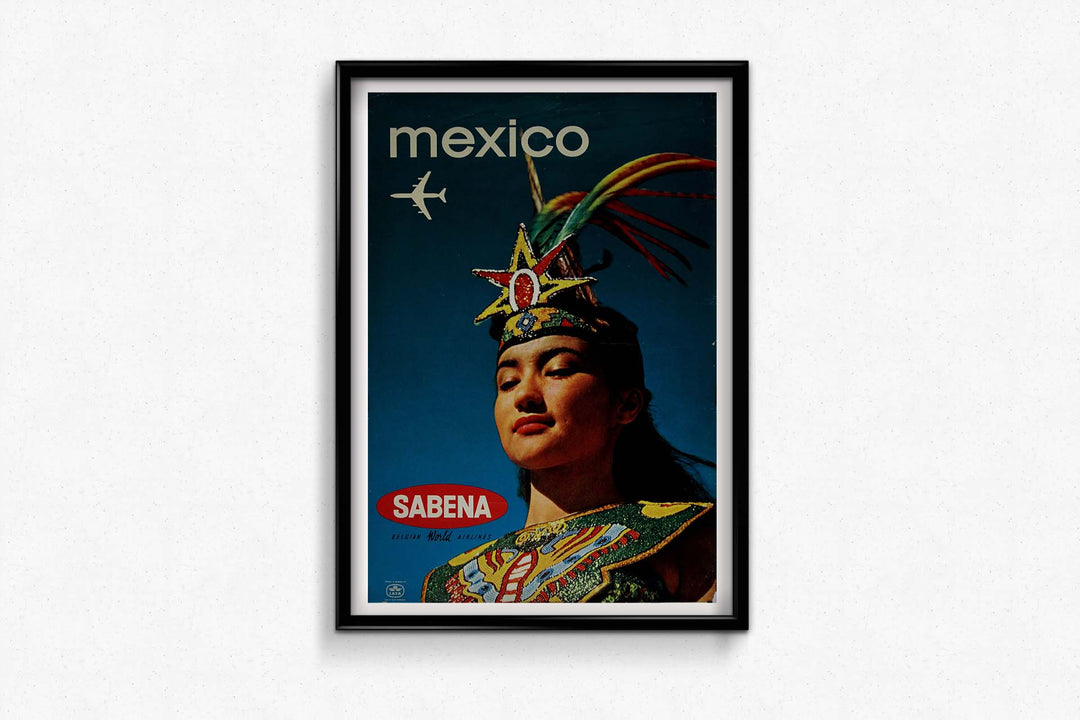 国内未入荷 バルセロナMACBA限定 Teresa Lanceta希少ポスター Sabena Mexico Belgian World Airlines Circa 1960, , Original poster