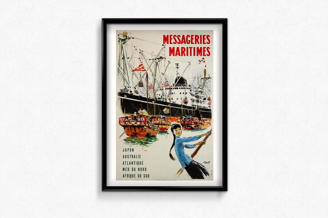 MESSAGERIES MARITIMES Réf346 - POSTER HQ 50x70cm d'une AFFICHE VINTAGE