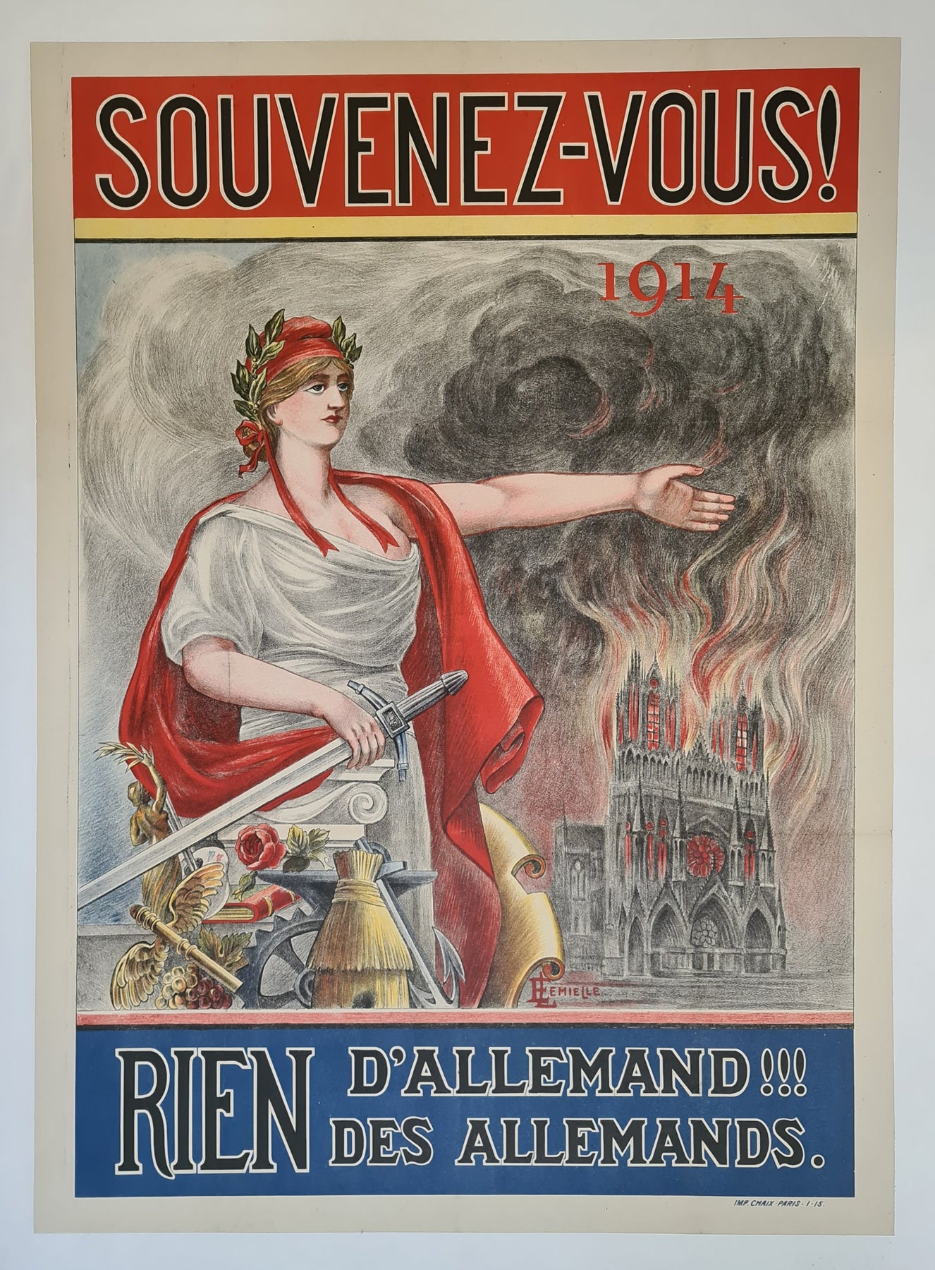 ! 1915 Souvenez-vous 1881 d\'allemand!!! rien des Galerie allemands. – 1914 rien