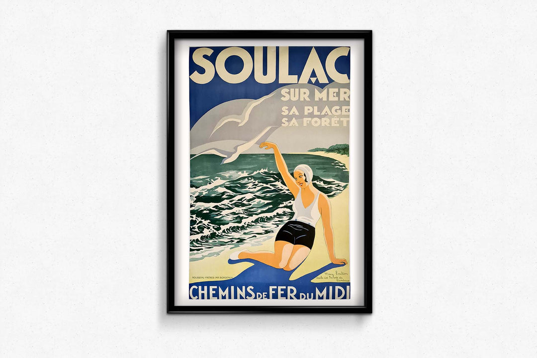 Poster Haute Qualité Soulac-sur-Mer - Format 45x60 Cm - Affiche Vintage - Neuf En Rouleau - Marque PostersAndCo