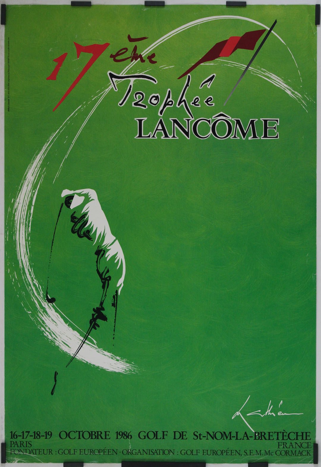 Affiche Originale 4ème Trophée Lancôme - Style Années 70, Thème Sport, Affiche Vintage
