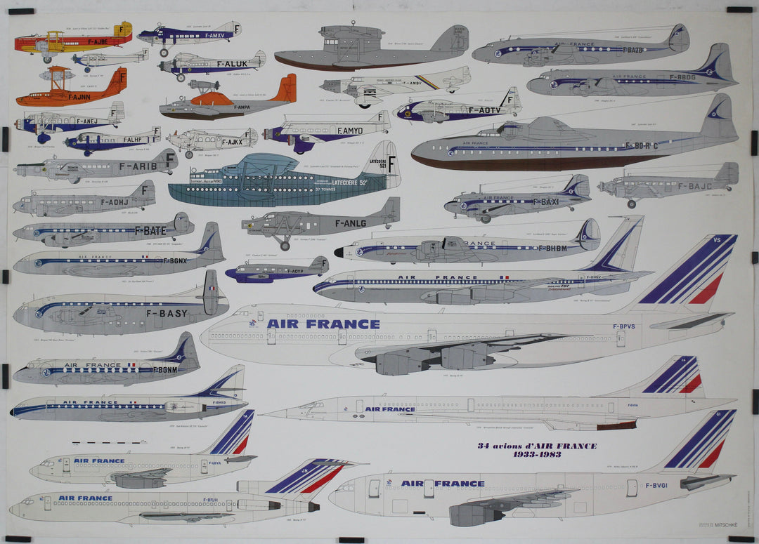 34 avions d'Air France 1933-1983 1983, Mitschké, Original