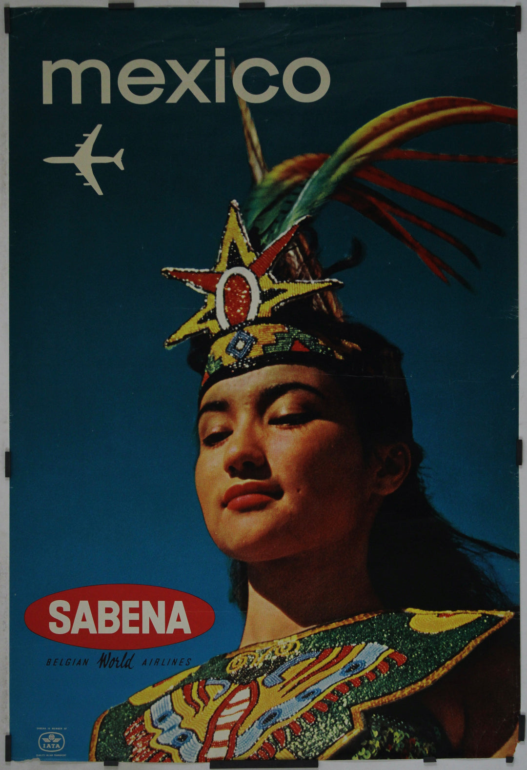 Sabena Mexico Belgian World Airlines Circa 1960, , Original poster